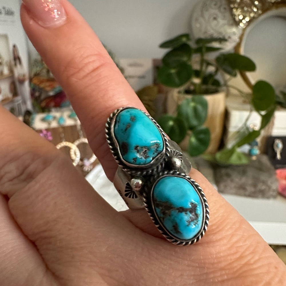 Turquoise Silver Ring size 5.5